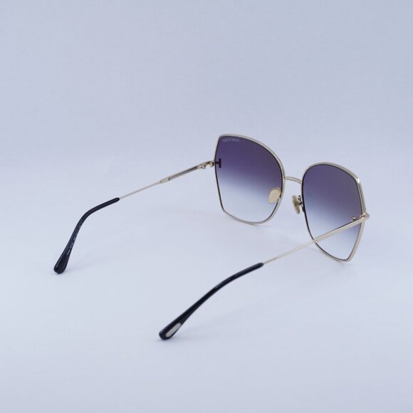 Tom Ford Farah FT0951 28B Sunglasses Gold Butterfly Frame, Smoke Lenses